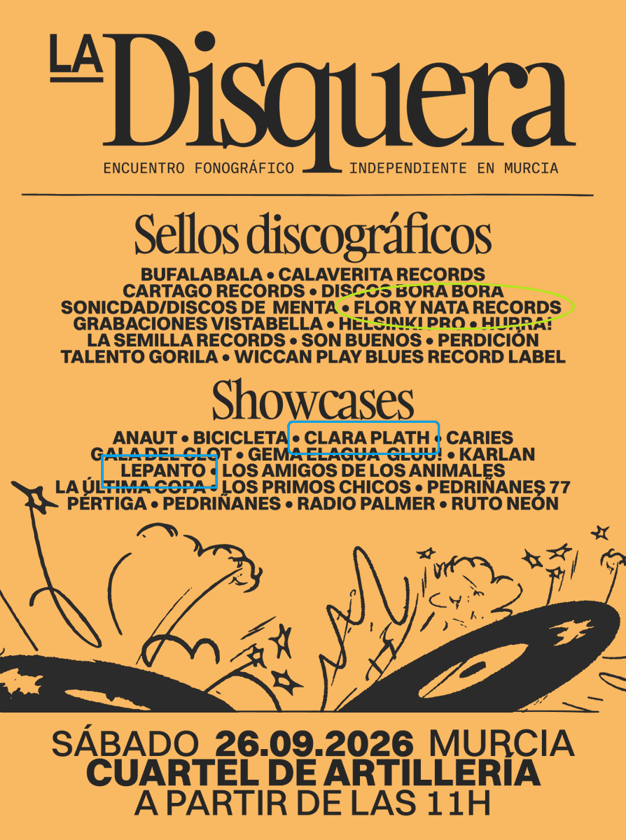 FlorRecords's tweet photo. Nos vemos en septiembre en @LaDisquera de 
#Murcia, showcases de @ClaraPlath y @Lepantomusic https://t.co/t3RZ8yp1v3