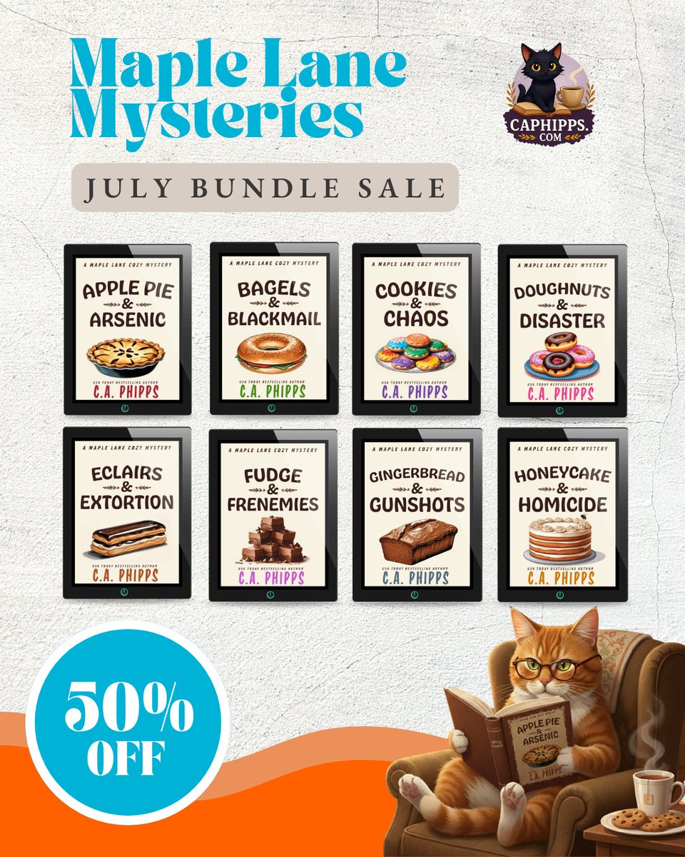 CherylAPhipps's tweet photo. The ultimate binge-watch... but make it books! The entire Maple Lane Culinary Cozy Mystery collection is finally here in one big bundle.
Grab your copy and visit Maple Falls today:
https://t.co/h5YOsKEPjs
#CozyMystery #BookBundle #BakingMystery #CatCozy #maplelane https://t.co/WP8tmAcvjl