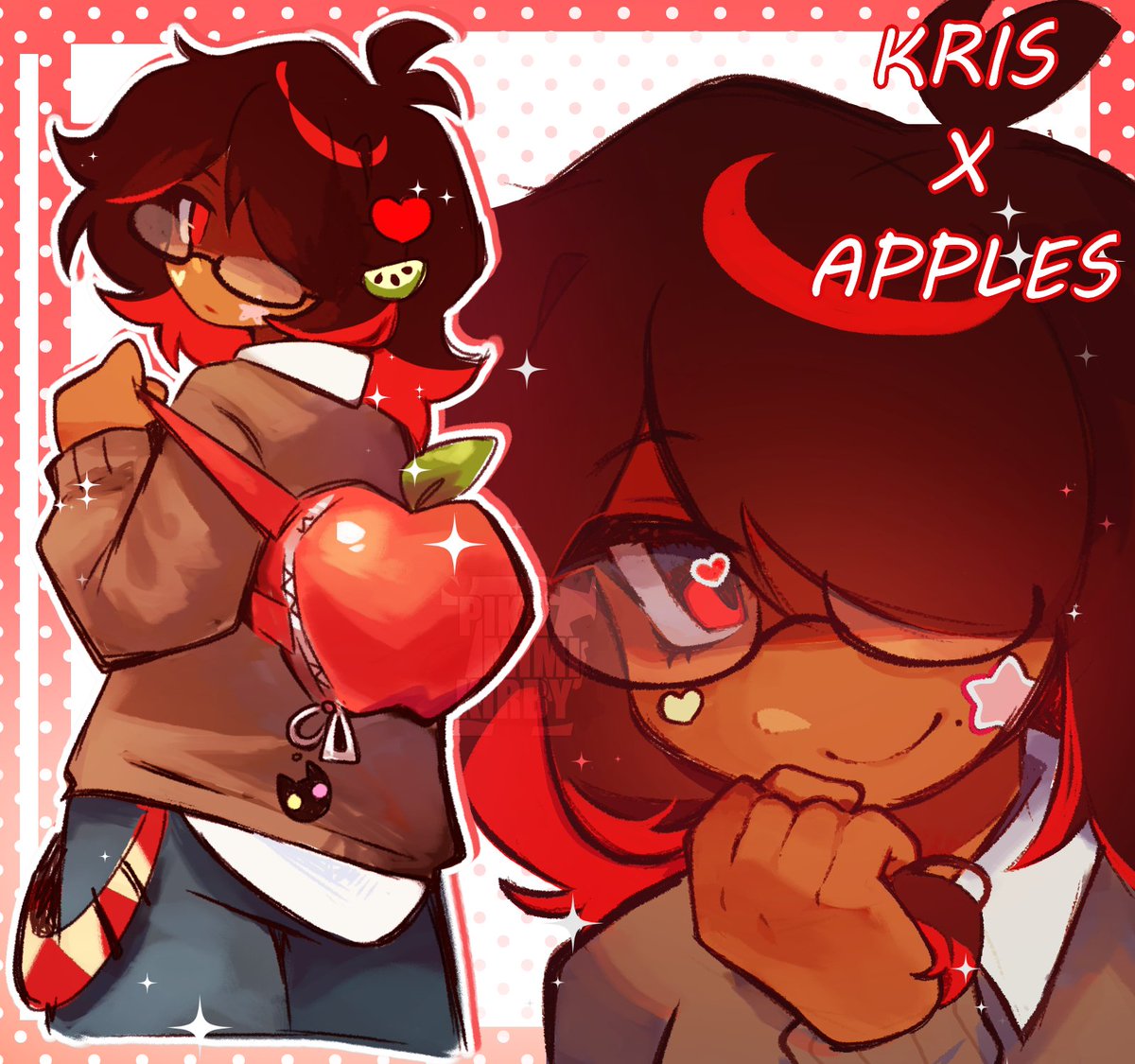 kirbychuz's tweet photo. i dont think twitter has seen my apple kris and also I haven't drawn anything in the past few days so hi. again. #deltarune . ok https://t.co/iY5qpC2DWk