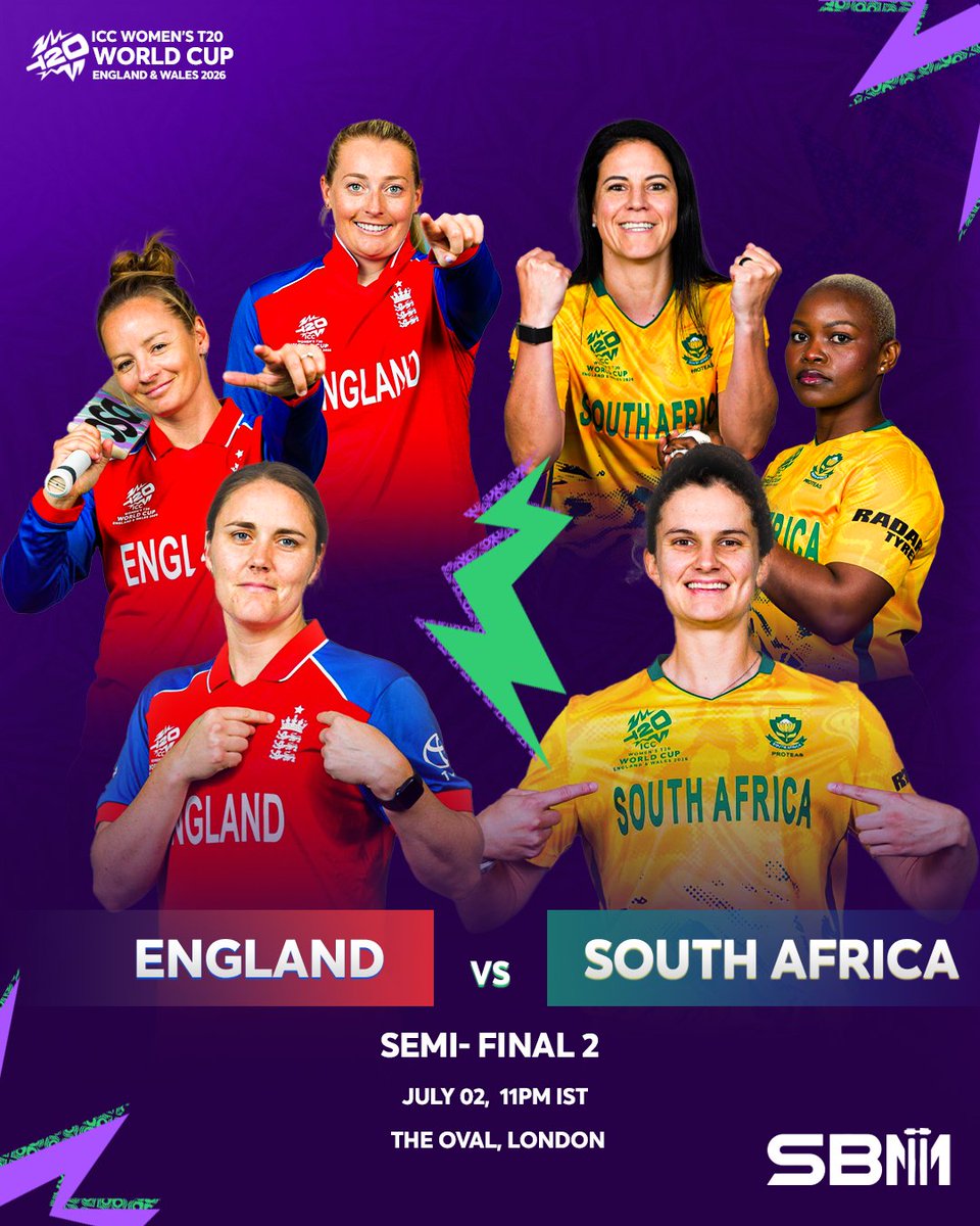 WicketWatcher_'s tweet photo. England will take on South Africa in the second semi-final of the T20 World Cup 2026👊
Who will join Australia in the final?
#NatSciverBrunt #LauraWolvaardt #DanniWyatt #MarizanneKapp #SophieEcclestone #NonkululekoMlaba #ENGvSA #ENGvsSA #ENGWvSAW #ENGvsSAW #T20WorldCup #T20WorldCup2026 #WomensT20WorldCup #SBM
