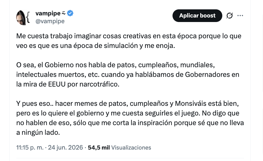 vampipe's tweet photo. Ay, @LuisaAlcalde. Nomás no aprendes.

Me pones en la lista de "amplificación" del caso Monsivais, cuando lo que mi tuit decía es que no me gustaría hablar de eso porque, justo eso, es lo que quiere el Gobierno. Que participe en ello.

Ahora pídeme una disculpa. https://t.co/zuSeRnob39