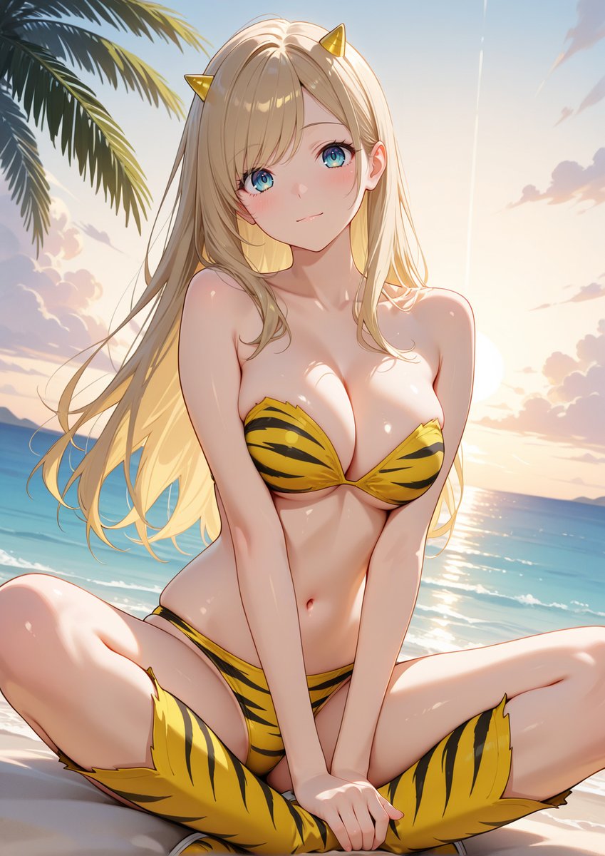 misa_aiart's tweet photo. ダーリン💕今日はラムちゃんコスだっちゃ✨
似合ってる〜？🥰

#AQUAビーチタイム https://t.co/KFwhjKiMkd