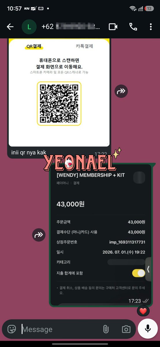 yeonael's tweet photo. proof scan kakaopay fast paybill payco juga bisa yhh bub😘🙌🏻

#tfyon https://t.co/EMIAzRwBaP