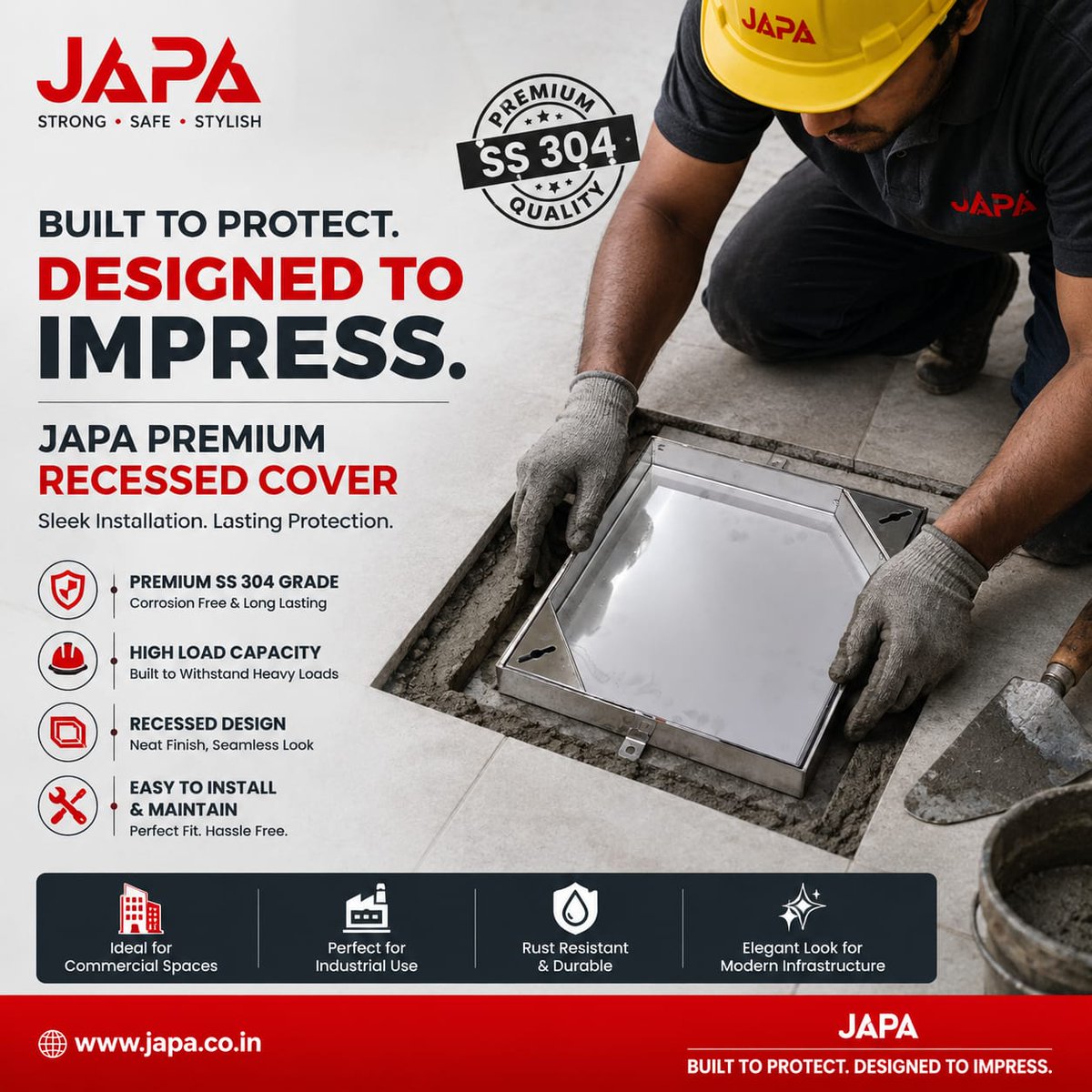 JAPAindustries's tweet photo. JAPA FRP Manhole Cover

JAPA FRP Manhole Covers are lightweight, corrosion-resistant, rust-proof, and engineered for long-lasting performance. Ideal for residential, commercial, and industrial applications, they provide superior durability with minimal maintenance. https://t.co/SWkhza2kuq