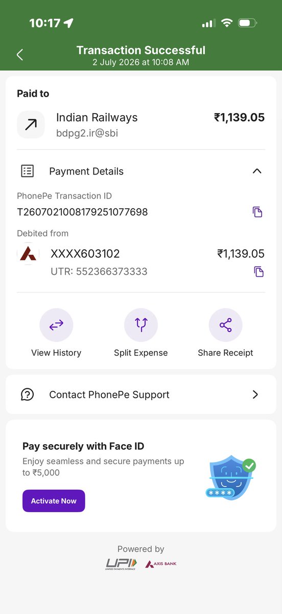 MokshKothari6's tweet photo. @IRCTCofficial I tried booking a Tatkal ticket through Rail One, the amount against the ticket got debited from my bank aswell however no ticket is being shown under My Bookings
What shall I do now? https://t.co/0athBcyNR9