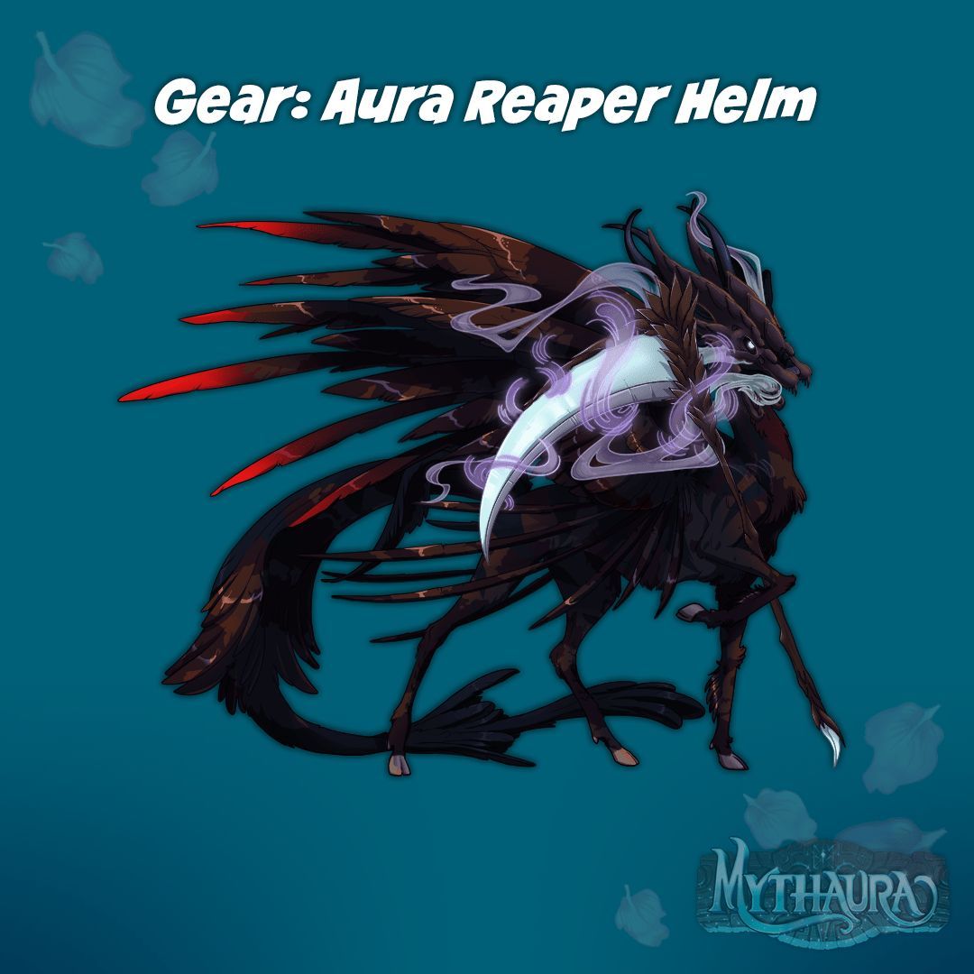 mythauragame's tweet photo. Ko-fi Summer Conceps, Aura Reaper Helm + mystery gear, overworld signage, and 2 new colors! https://t.co/FuDssYZ2Ib https://t.co/1jpYQyj6gf
