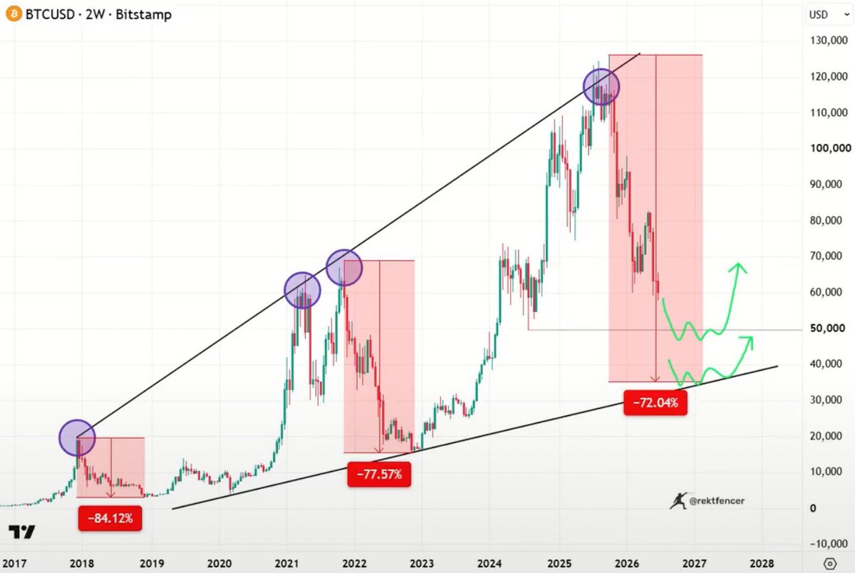 Ruby_Labs's tweet photo. MOST PEOPLE WILL MISS THE BITCOIN BOTTOM AGAIN 

Why ???

Because they were waiting LOWER.

Or they bought too early, ran out of money, lost conviction, and sold before the reversal.
That is how the global bottoms form.
👉 DCA bitcoin:native 
$32K -> $48K https://t.co/r5nQ38U2El