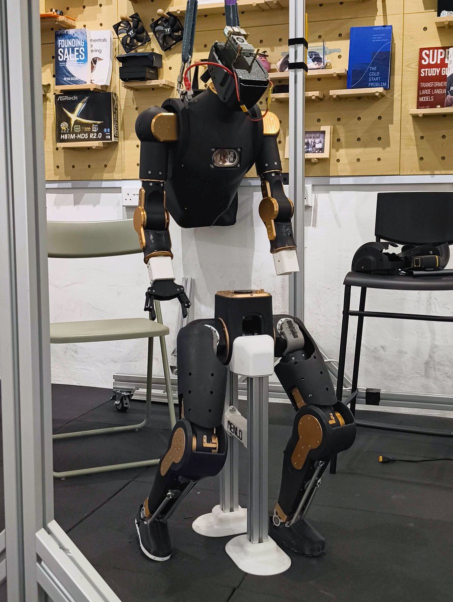 asimovinc's tweet photo. Asimov 1 is not a Unitree R1 competitor. We think they are two different animals.

We built Asimov as a reference humanoid robot. It is open source, with an open BOM and full right to repair. You can mod it, customize it, improve it. We think of it as a starting point the industry builds on.

Asimov is backed by what we are building at @menloresearch, a simulation environment, a platform, and the intelligence layer. You are free to build on top of all of it.

Asimov 1 ships soon as a DIY kit, in batches of 10. We put you in a group that builds together on Discord, hits the same walls, and figures it out together. Your batch-mates become the people you build humanoids with.

You guys know our Unitree story. What they build is very good. They are excellent at hardware and locomotion. We have not tinkered with an R1, but it is a finished product you operate, with its own trade-offs. That is a different goal from ours. We're not here to build the best robot hardware out there. Our bet is on the ecosystem.

Really appreciate it if you see Asimov 1 as an open-source ecosystem anybody can have a stake in and build on.

Keep going.