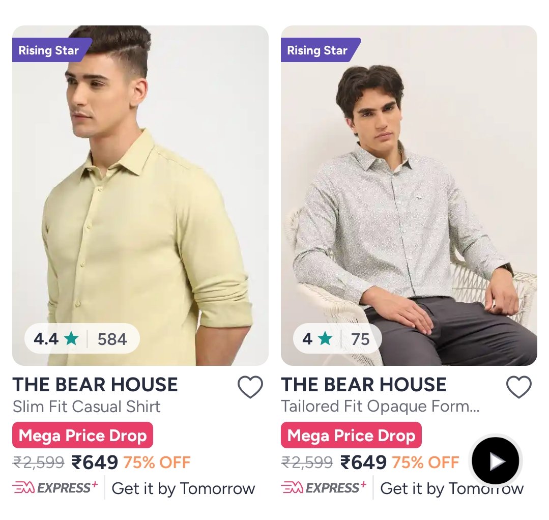 BestuDeals's tweet photo. 🧸Bear house Shirts are under 60 - 70% Offer 

Shirt start from ₹550

Buy Link🐻🔗
Myntra Loot : 60-70% Off On The Bear House Clothing.

Shirts : https://t.co/icTlmq0ND8

#myntra #deals #megadeals #bestdeals https://t.co/eEcrzE0WJP