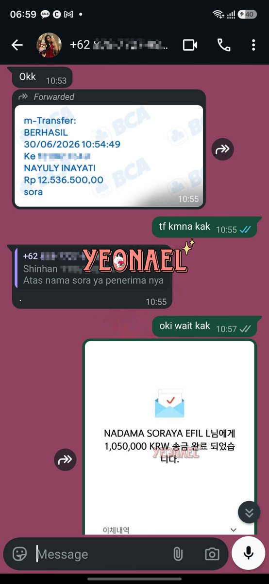 yeonael's tweet photo. proof tf won nominal besar bulk up 1jt fast aman yaaa😘🤙🏻 #tfyon https://t.co/9ZFNS6ijb6