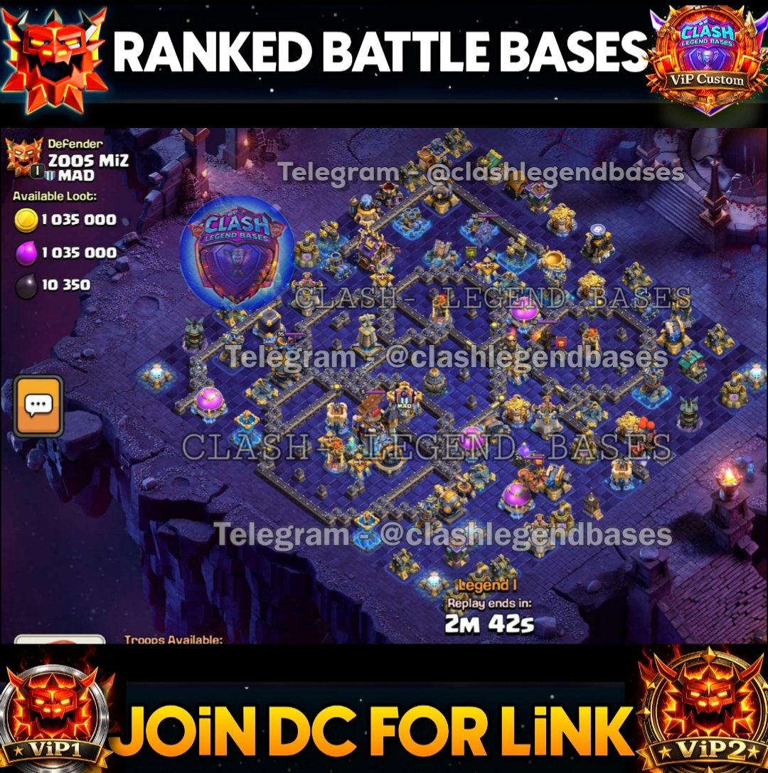 ClashLegendbase's tweet photo. 💎 *Join Membership* / Monthly Basis 💎
For Link  👇 
Open ticket - 
https://t.co/xhxgCkKMwW

Become a member through *Discord:* 
https://t.co/dTA0NXlO2t

#ClashOfClans #ClashEsports #th17BaseLink #clashlegendbases https://t.co/BRLxtX5PN5