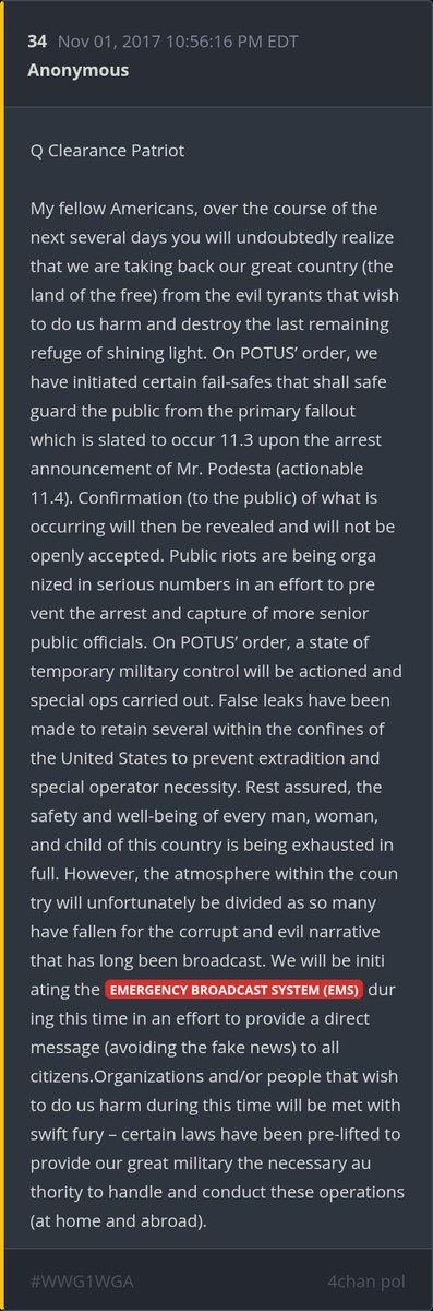Kimberlyrja8's tweet photo. "On POTUS’ order, a state of temporary military control will be actioned and special ops carried out." https://t.co/FUX2CwDTjE