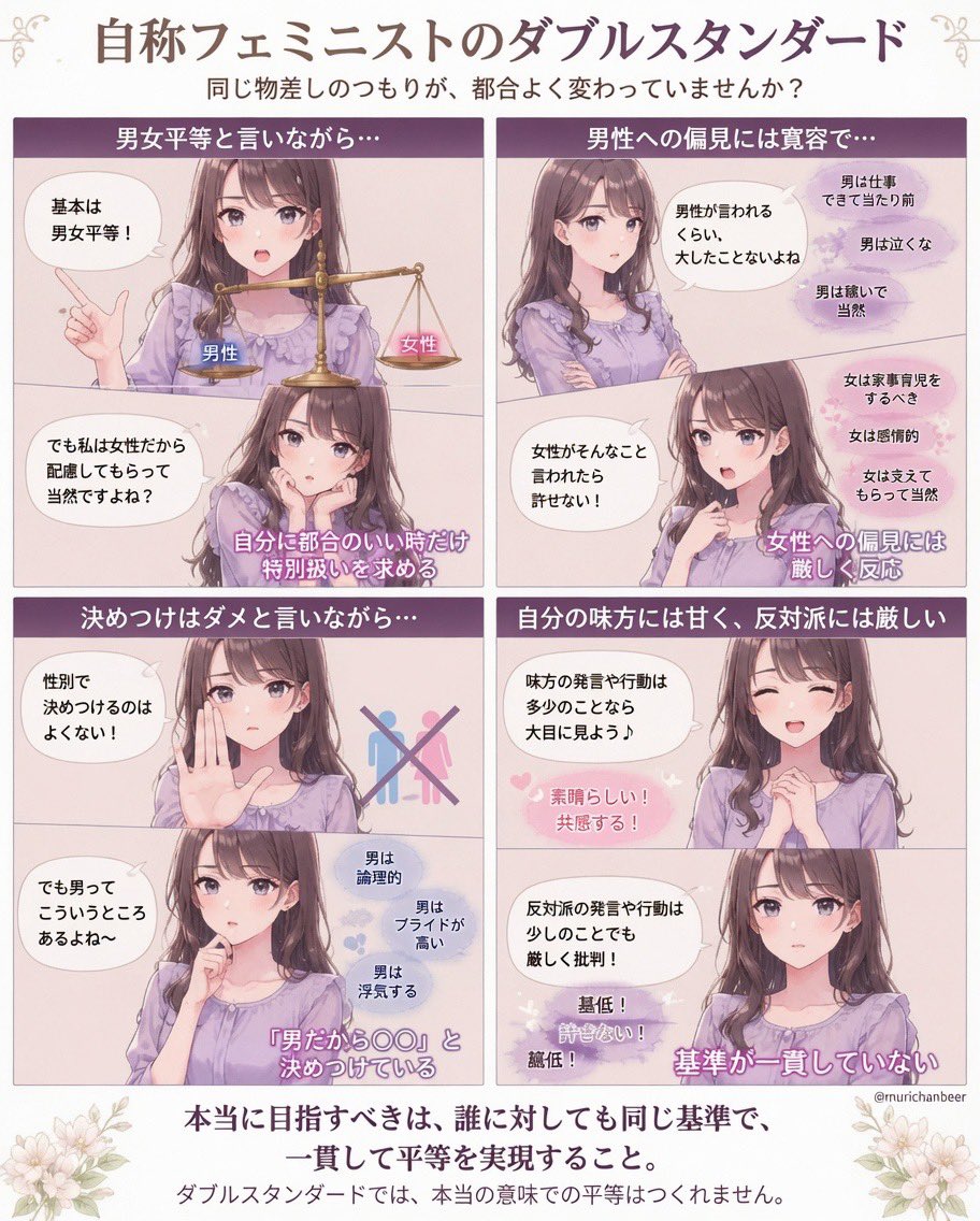 murichanbeer's tweet photo. 自称フェミニストのダブルスタンダード https://t.co/Gzkfadg9Qi