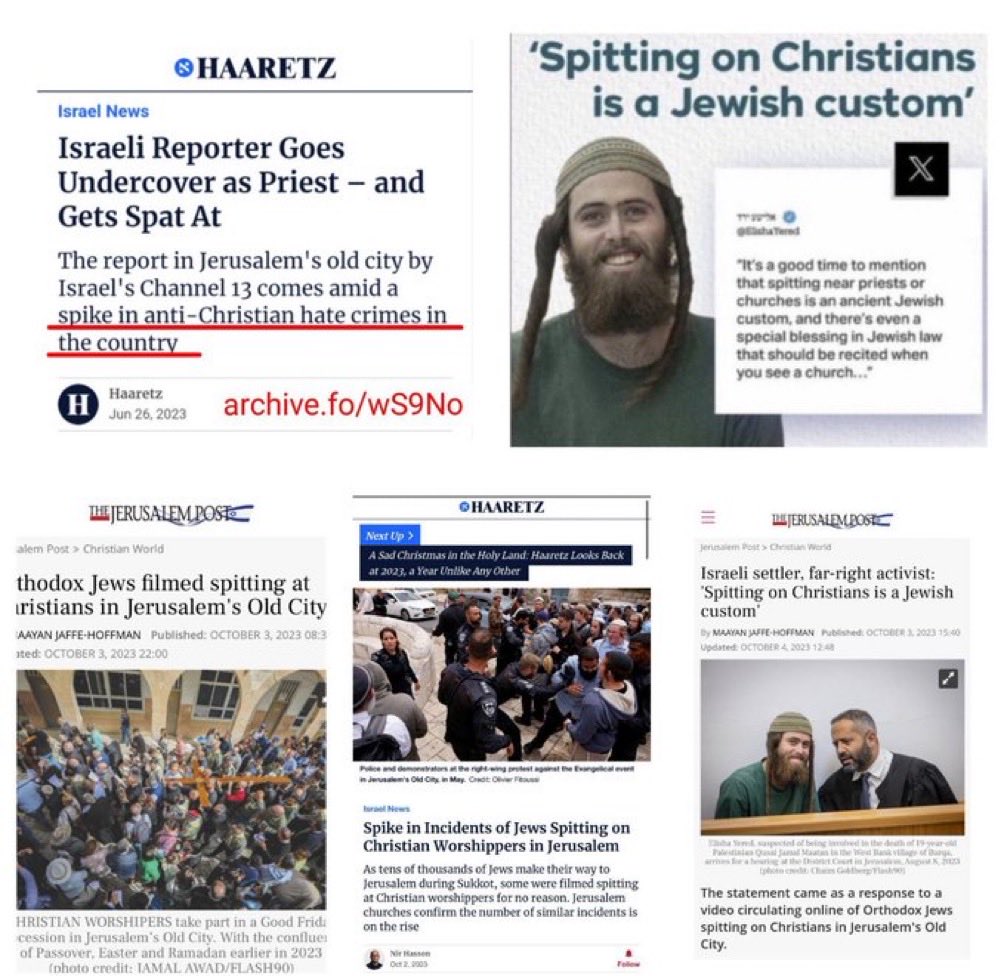Truthtellerftm's tweet photo. Tucker is shocked to learn that under Ottoman, Muslim leadership, the Church of the Holy Sepulcher was rebuilt or fully renovated three times, the 1st time by Sultan Suleiman, who established a set of rules governing the shared custody and use of the church by the various Christian denominations. 

The Ottomans also didn’t tax churches and they protected Christian pilgrims and their holy sites! 

And now while under illegal kosher occupation the keys to the church building are in the possession of the Joudeh and Nuseibeh families, who by virtue of their Muslim faith are accepted by all Christian denominations as neutral guardians of the entrance to the church.

I wonder why the je/ws aren’t trusted?

Has the church ever been closed the last 1700 years?

In February 2018, the church was forced to close following a tax dispute over €152,000,000 of uncollected taxes on church properties by kosher authorities!