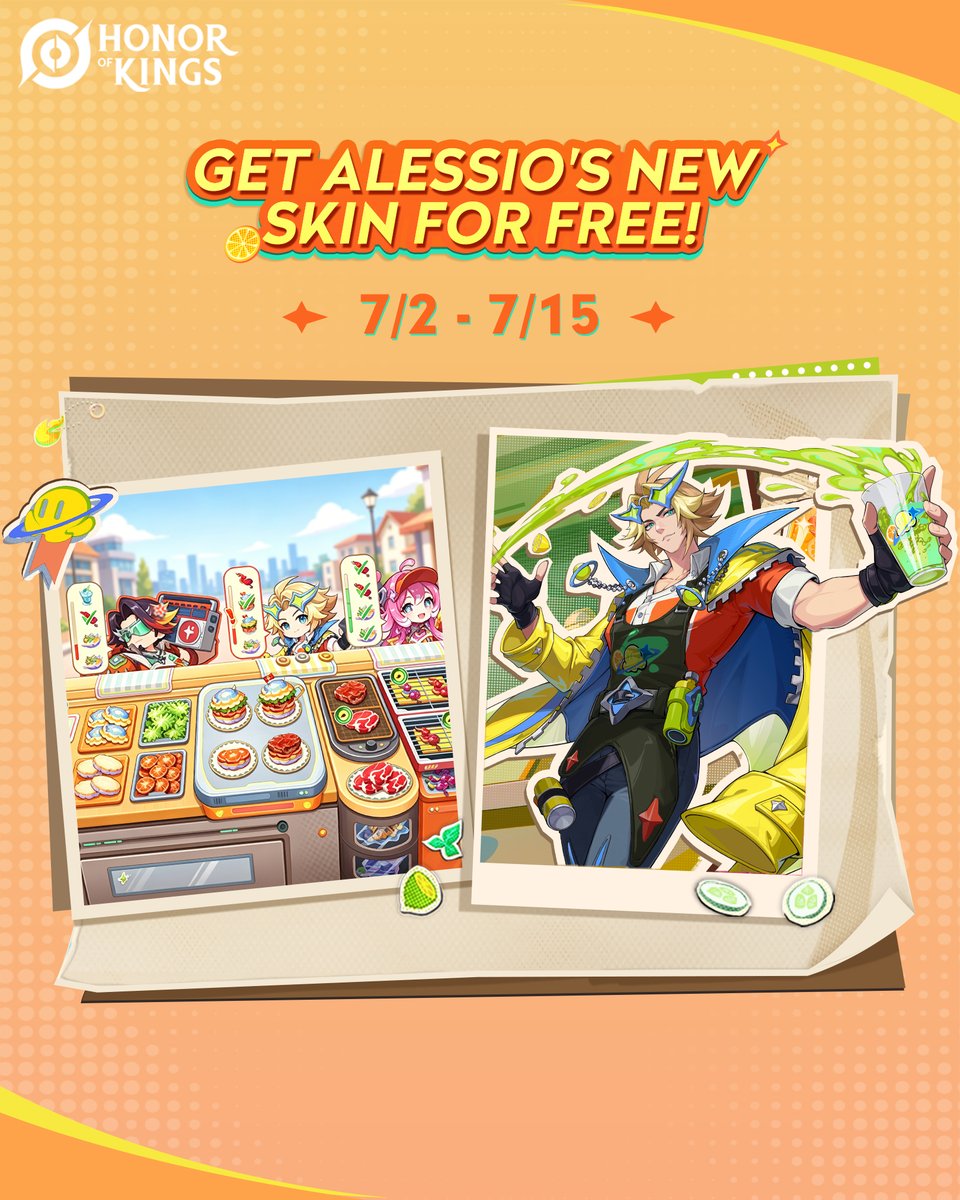 HonorOfKings's tweet photo. 🍽️ The food-themed mini-game is now live!
Join the delicious challenge, complete the event, and claim Cosmic Cravings Alessio for FREE! ✨
Ready to serve up a win? Jump in now!
#HonorofKings #HOK #CosmicCravings #Alessio https://t.co/XGkfnz6huY