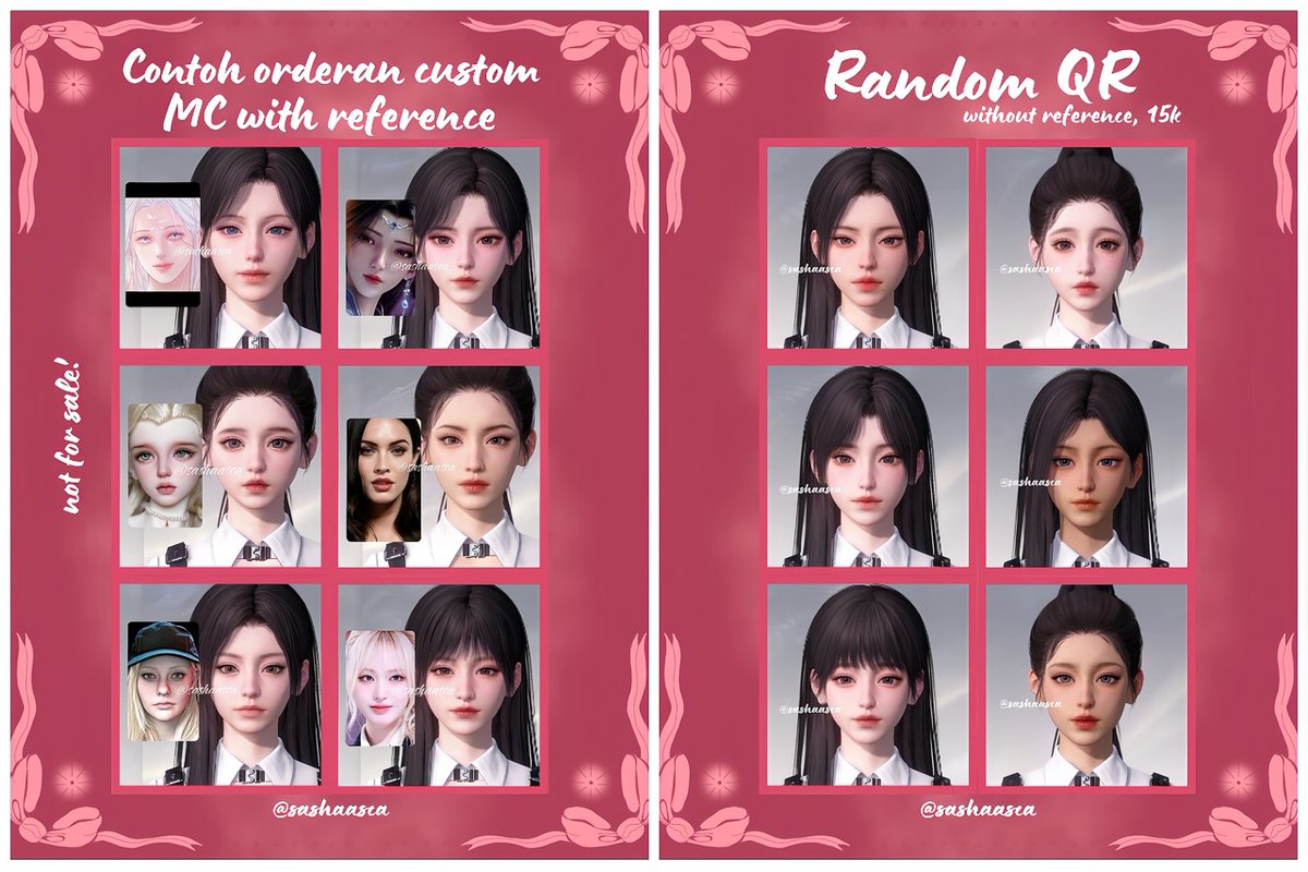 linkonmart's tweet photo. linkonwts ; Jasa oplas MC &amp; QR face ready stock! Ref 2d, 3d, face irl!
Dijamin teliti &amp; detail ✅
Free konsul &amp; revisi ringan 🛍️
💌 —Avail QRIS. Bnyak MC cancii yang siap dijemput, bisa cek lebih lengkapnya di carrd @fleudstaa

https://t.co/x6XCfGP5XE https://t.co/S1ALZZ36R9