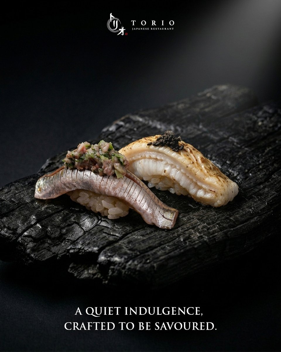 TorioSG's tweet photo. A quiet indulgence, shaped piece by piece. 🍣

From the richness of engawa to the clean depth of iwashi, each nigiri is crafted with balance, restraint, and respect for the season.

Torio sushi, prepared with care.
Only at Torio.

#sgeats #japanesedining #omakasesg #sgfoodie https://t.co/kXHab1oGfK