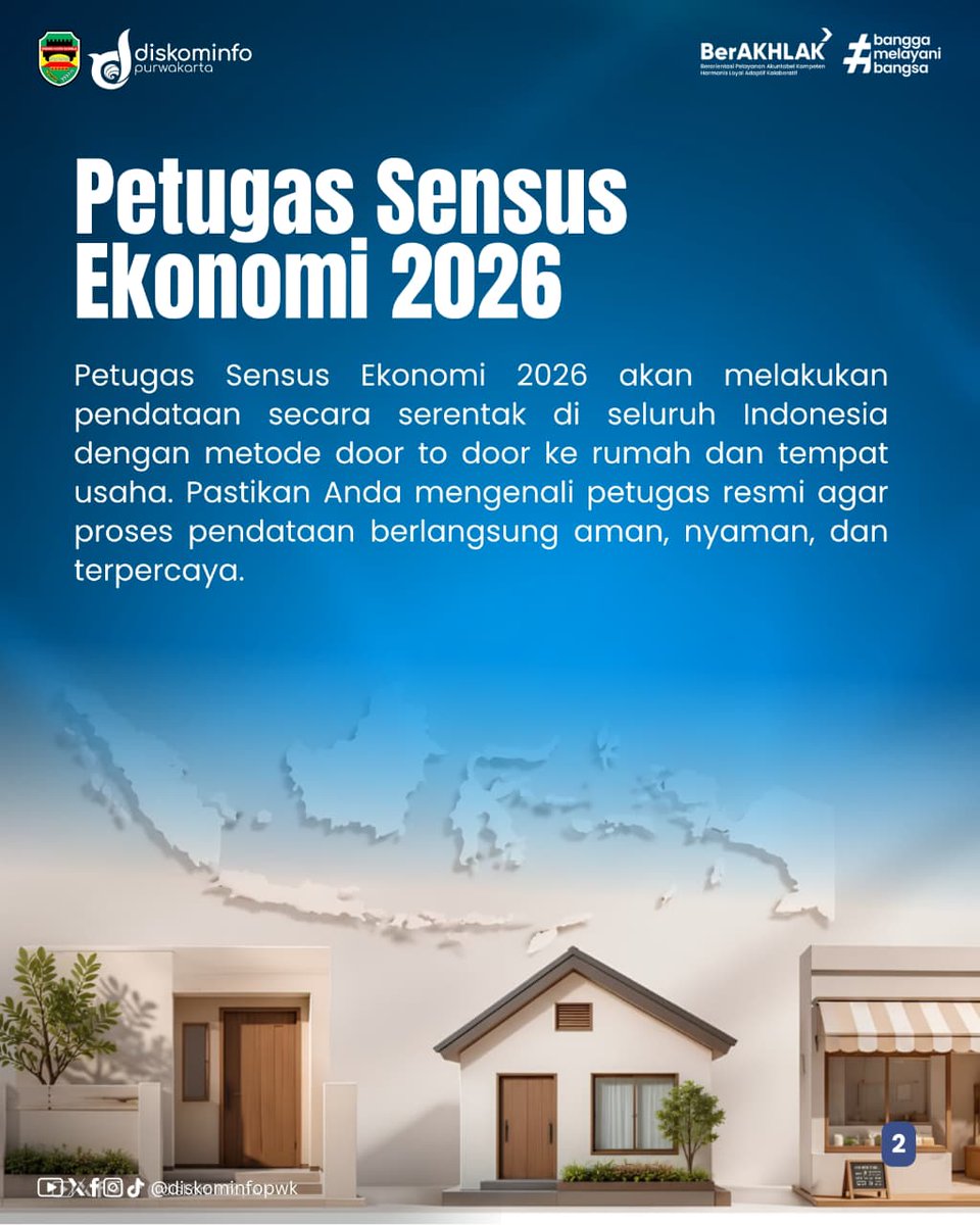 DiskominfoPWK's tweet photo. Dengan mengenali identitas petugas, Sobatnet turut membantu menjaga keamanan data sekaligus mendukung kelancaran pelaksanaan sensus.

👉 Simak infografis ini untuk mengetahui ciri-ciri petugas resmi Sensus Ekonomi 2026 dari BPS  yaa ✨ https://t.co/HgwOrD2VLz
