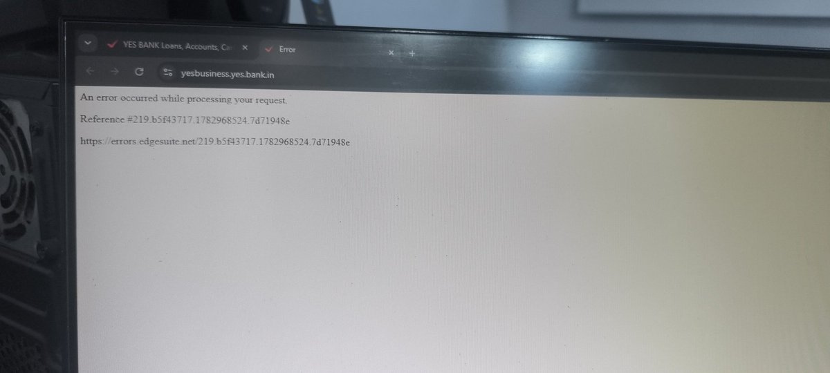 deepakmangal's tweet photo. @YESBANK This is microsoft edge and Google Chrome incognito mode but website not open. Already clear chache as advised, pls do the needful. https://t.co/xjRnUibHg1