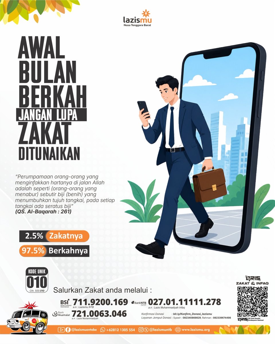 Lazismuntb's tweet photo. Awal bulan itu momen paling sakral buat bersihin harta sebelum rezeki baru datang. Jangan sampe kita sibuk shopping atau fine dining tapi lupa sama kewajiban satu ini!   Zakat itu bukan mengurangi harta, justru .....

more : https://t.co/YS5wXMW6vH https://t.co/1A5oERswc1