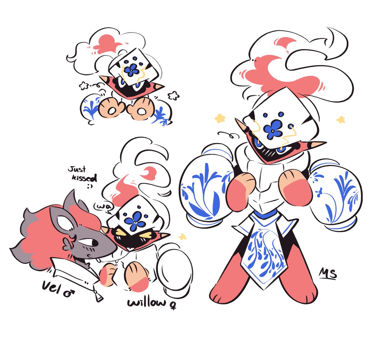 LiuPhrog's tweet photo. oc doodle stuff | Willow and Vel (vel belongs to my partner) #Pokemon https://t.co/5xmUP5VPZU