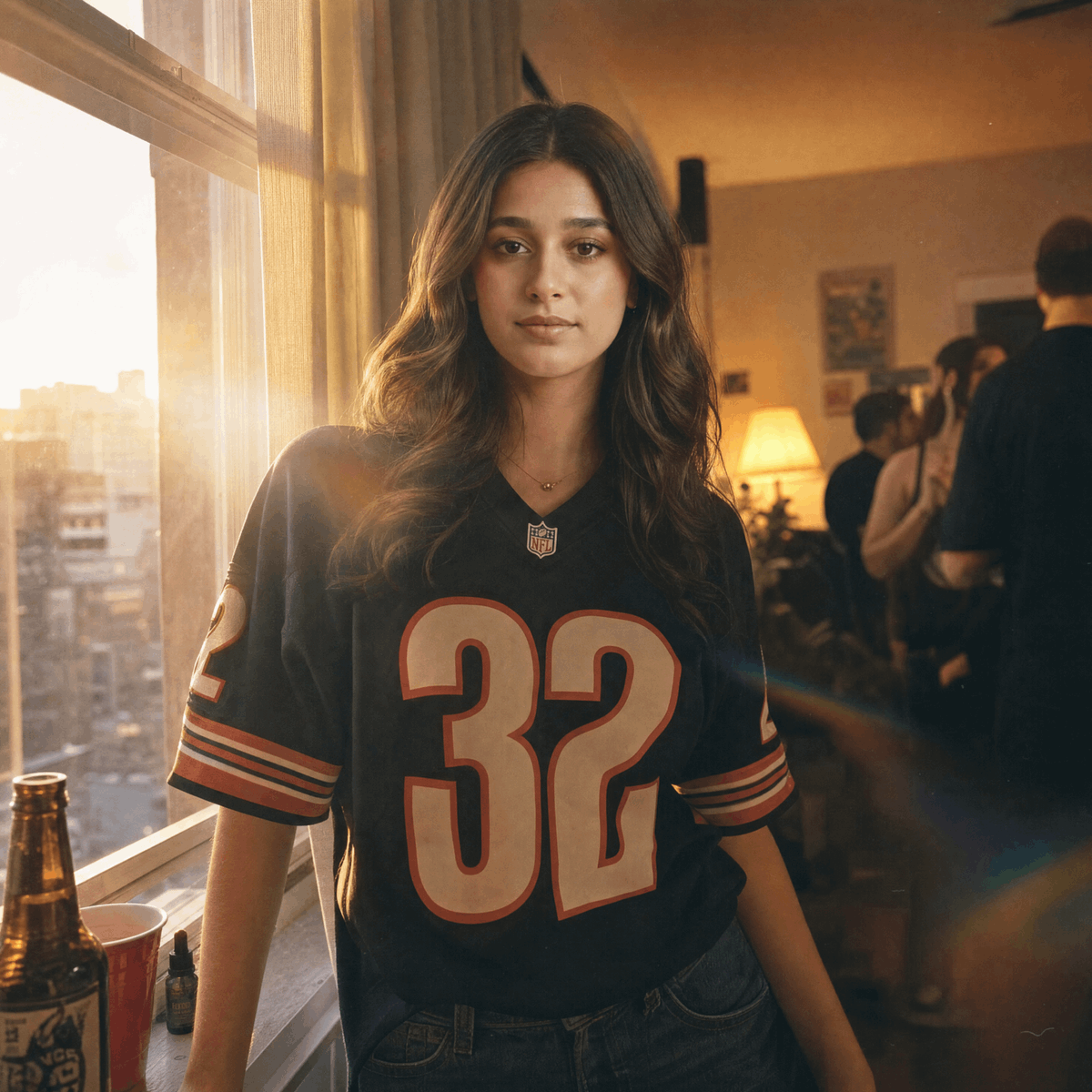 Sunset Apartment Football Jersey Portrait
