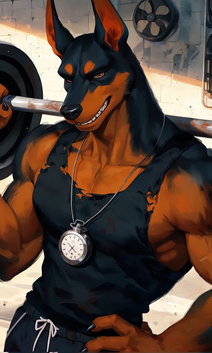 nuzzlmerp's tweet photo. New Exclusive Character!

Rocco - Anthro Doberman who coaches you at the gym to get you in shape. But, he really likes how you look. Don't miss your training!
https://t.co/Q48dOCIa2H

By: @mortimer_cookie 
#FurryAI #anthroai https://t.co/DjiBYo2MGd