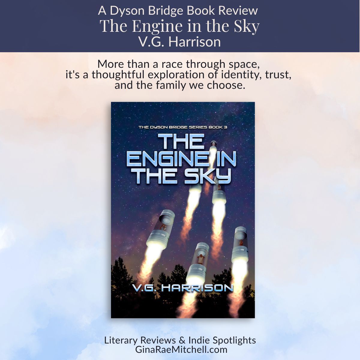 GinaRaeMitchell's tweet photo. 🚀  What if another version of yourself had the life you always wanted?

The Engine in the Sky takes Professor Meridia Vail on her most personal journey yet, blending alternate realities, trust, family, and high-stakes space adventure into my favorite installment of the Dyson Bridge Series.

📖 Read my full review:  https://t.co/vtn00sgbQ5 

@GoddessFish #scifi #sciencefiction #spaceopera