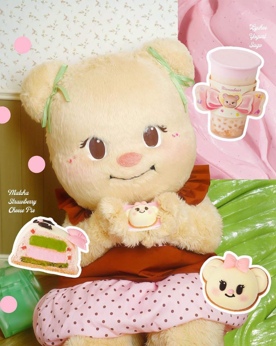 Butterbear_Fans's tweet photo. [🧸] ©️FB : https://t.co/z9y5ZxBiKj

เมนูพิเศษจากพี่เบียงก้า🎀🩷

I can’t wait for tomorrow… 🥺💖✨
I finally get to share two of my favorite treats with everyone 💕
🍵 Matcha Strawberry Cheese Pie�🎀 Lychee Yogurt Sago Smoothie

They’re made with all the flavors I love the most, and I hope you’ll love them too. 🥹🌷

Available tomorrow at Butterbear Cafe
📍 Emsphere
📍 Siam Paragon

#biancabear
#ด้อมน้องเนย 
#butterbear