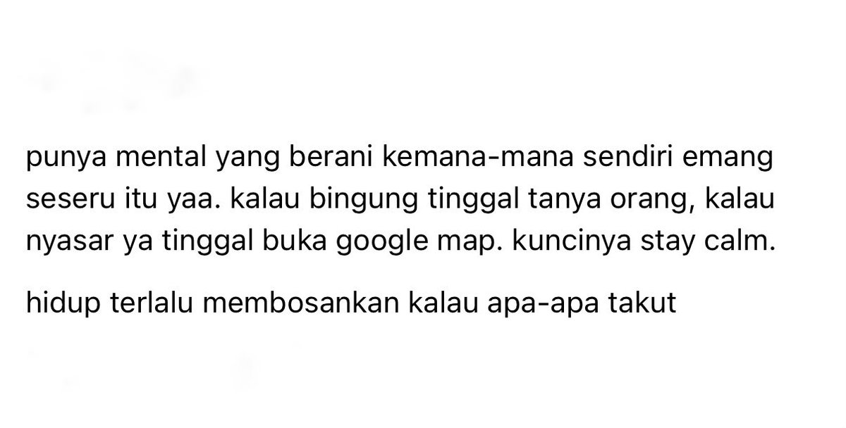 faelaria's tweet photo. jalan sendiri, bawa duit, bawa hp, selesai. https://t.co/xP3x8wCovy