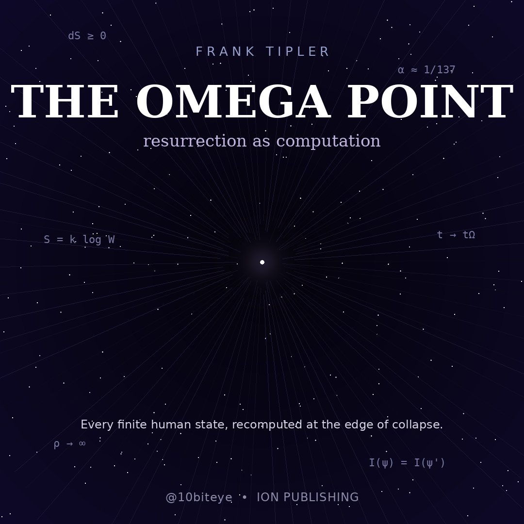 ALTMONEYFUND's tweet photo. Frank Tipler's *The Physics of Christianity* claims resurrection isn't metaphor — it's mechanism.

**The Omega Point**: Tipler argues known physics (thermodynamics, QM, GR) points toward a universe collapsing into a final point of infinite density and computational capacity.

**Universal Computer**: As the universe contracts toward that point, the collapsing structure functions as a literal supercomputer. Since possible human states are finite, it has the memory and energy to compute every human who has ever lived — not a sample, all of them.

**Computer Emulation**: The core claim — you are your information state, not your matter. Your atoms already turn over across a lifetime; what persists is the pattern. An emulation that reconstructs that pattern exactly isn't a copy of you. Tipler argues it is you, physically and consciously identical.

**Universal Resurrection**: Run forward, the Omega Point becomes an entity that emulates every human state that ever existed — functionally indistinguishable from a conscious being resurrecting the dead into eternal virtual existence.

**Where it breaks**: Most physicists reject the premise, not the elegance. The theory needs a closed, recollapsing universe with precise final-singularity conditions. Since the late '90s, evidence points to accelerating expansion — not contraction. Critics place this closer to science fiction than testable cosmology: a conclusion-first theology wearing physics as a costume.

Still worth sitting with: if identity is informational, resurrection becomes an engineering problem, not a supernatural one. Whether the machine ever gets built is a separate question from whether the framing holds.

Discourse continues on r/singularity and BioLogos Forum.

#OmegaPoint #FrankTipler #PhysicsOfChristianity #Unitarity #InformationTheory