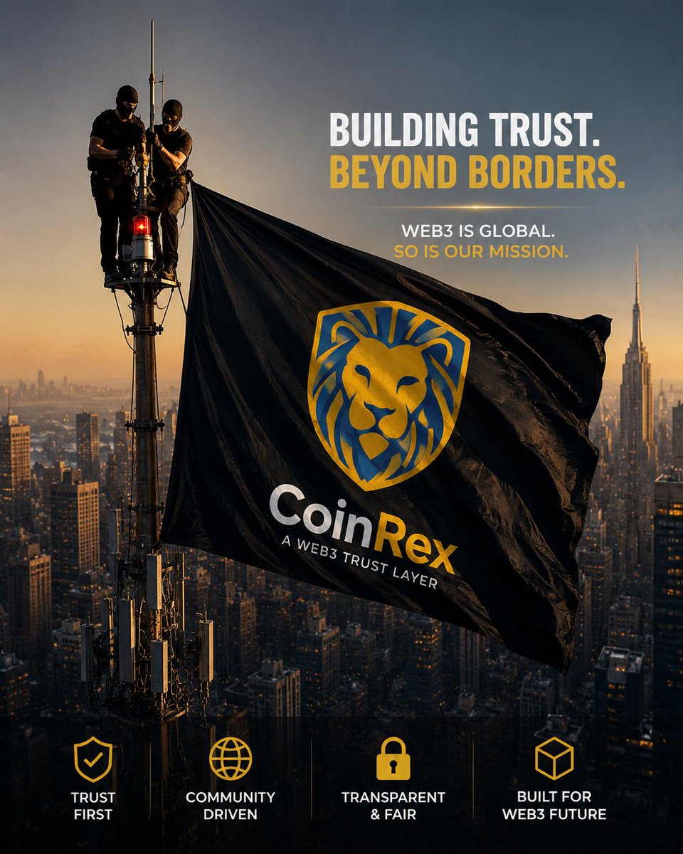 coinrex_app's tweet photo. Every movement starts with a flag.
Ours stands for trust.
We're building CoinRex for everyone who believes Web3 deserves better. 🦁

#CoinRex #Web3 #BuildInPublic https://t.co/0plJCcf7Xx