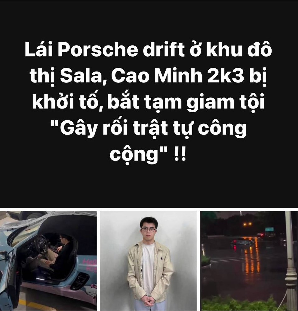 TuanNguyen_6789's tweet photo. Giàu quá không biết làm gì

Thanh niên sinh năm 2k3

Lái Porsche 911, drift ở khu đô thị Sala Sài Gòn

Vừa bị công an tạm giam về tội gây rối trật tự công cộng 

Mình 3x, đi xe máy, cày X, thu nhập bấp bênh, thế mà lại hay (tự an ủi) https://t.co/XEBVqOjbpK