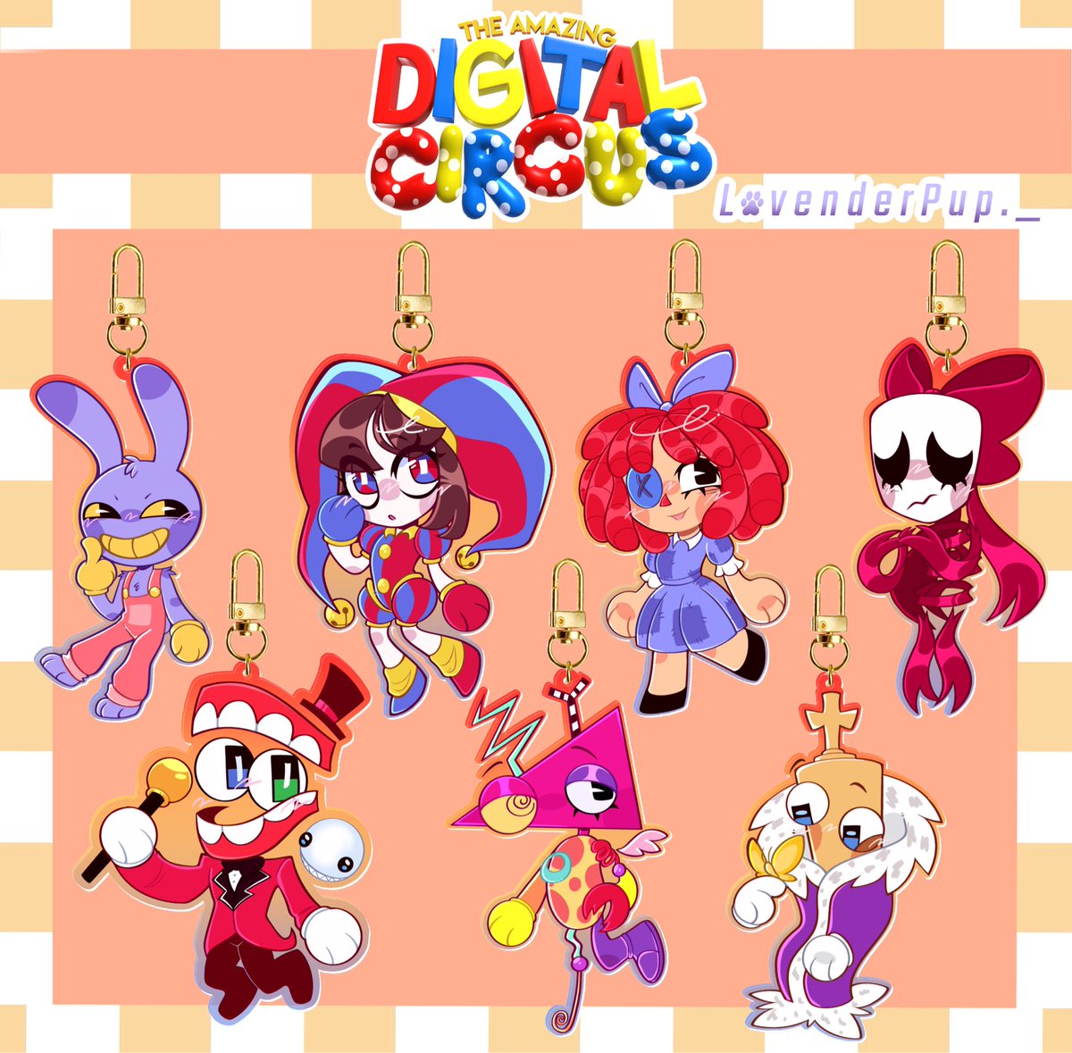 lavenderpup_'s tweet photo. MY SHOP IS OFFICIALLY OPENNN!! If u like these tadc keychains theyre up for preorder! Along with my mlp prints and stickers^^ it will be in the link in my bio so please check it out! 

#tadc #pomni  #funnybunny #tadcep9 #TADCdesigns #keychains #smallbusiness https://t.co/DlxUh8Tydx
