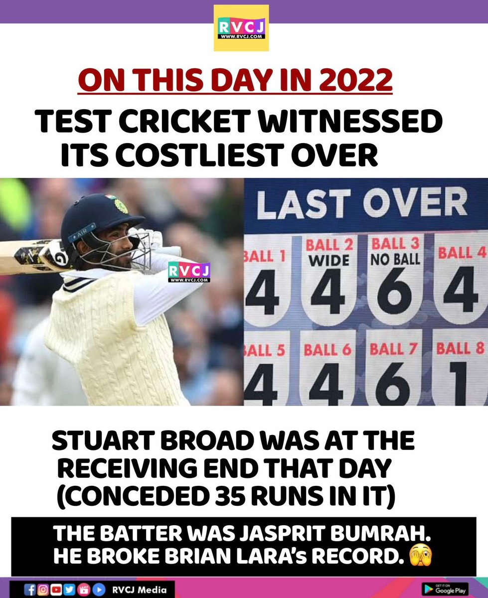 RVCJ_FB's tweet photo. When Jasprit Bumrah Smashed Stuart Broad 🔥💥 https://t.co/qPBLgNgkK3