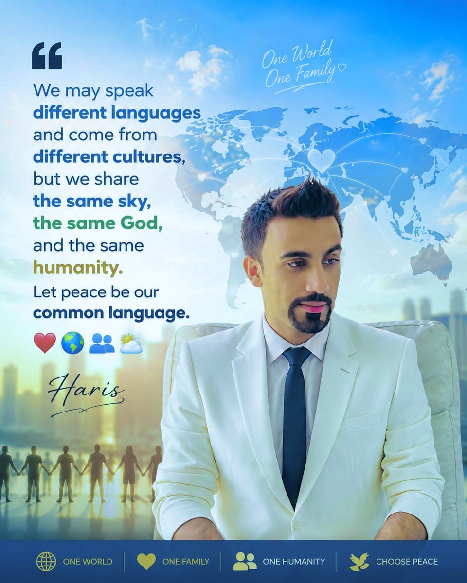 MrHarisPeace's tweet photo. One human race, one world, one love 🌍❤️ https://t.co/otu75Syyzl