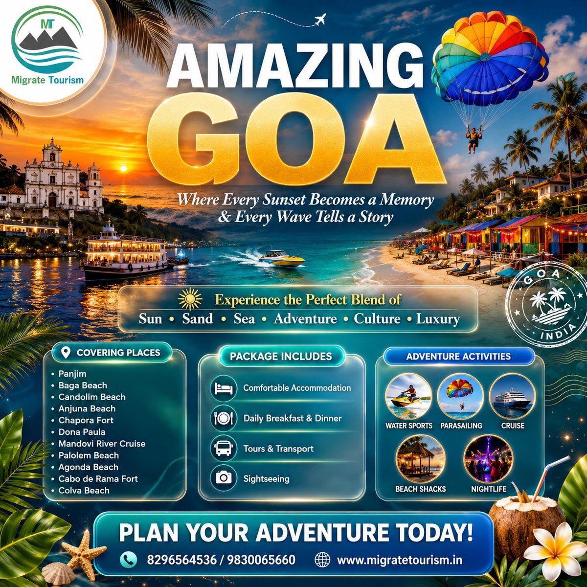 TourismMig10410's tweet photo. ✈️ 2026's Most Loved Holiday Destinations Are Waiting for You!
🌿 KERALA 🏝️ ANDAMAN 🌊 GOA
📞 Book Now: 9830065660 / 8296564536
🌐 https://t.co/OZrSffbiwf
#Travel2026 #KeralaTour #GoaTrip #AndamanTour #BeachVacation #FamilyVacation #HoneymoonTrip #BookNow #MigrateTourism https://t.co/fec2BV6e9f
