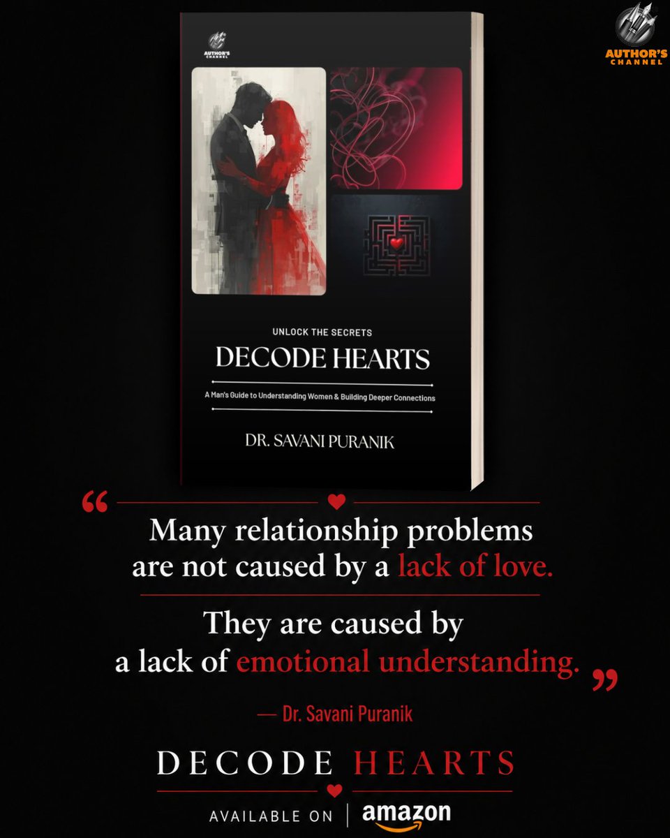 Authors_Channel's tweet photo. If you've ever wondered what truly makes relationships work, this book is your guide to decoding the heart
📖 Available now on Amazon.
#DecodeHearts #DrSavaniPuranik #RelationshipWisdom #EmotionalIntelligence #HealthyRelationships #CommunicationMatters #LoveAndUnderstanding https://t.co/XHa1TnjwIA