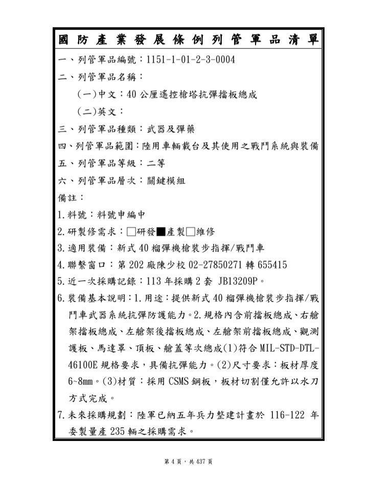 ZedongWinine's tweet photo. 在無人在意的角落，國防部公布了新的，管制軍品清單，輪砲車178輛，好像還要再弄235輛運兵型的雲豹。 https://t.co/AtCA6H22Gp