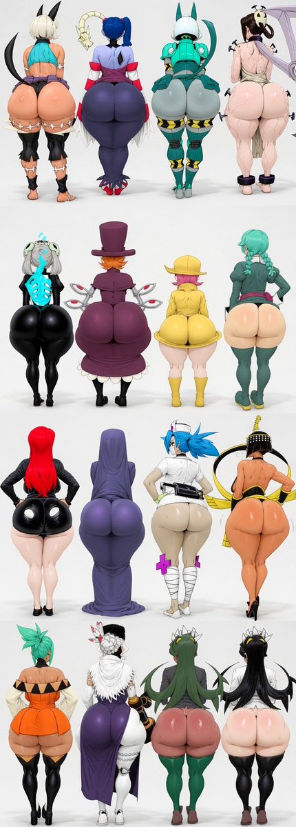 Squigly_Pingona's tweet photo. Aqui una imágen con todos los gordos y redondos culos de Skullgirls , me gustaría enterrar mi cara en ellos al igual que ustedes -3- 

#sexrol #skullgirls https://t.co/XtIQz7pFkP