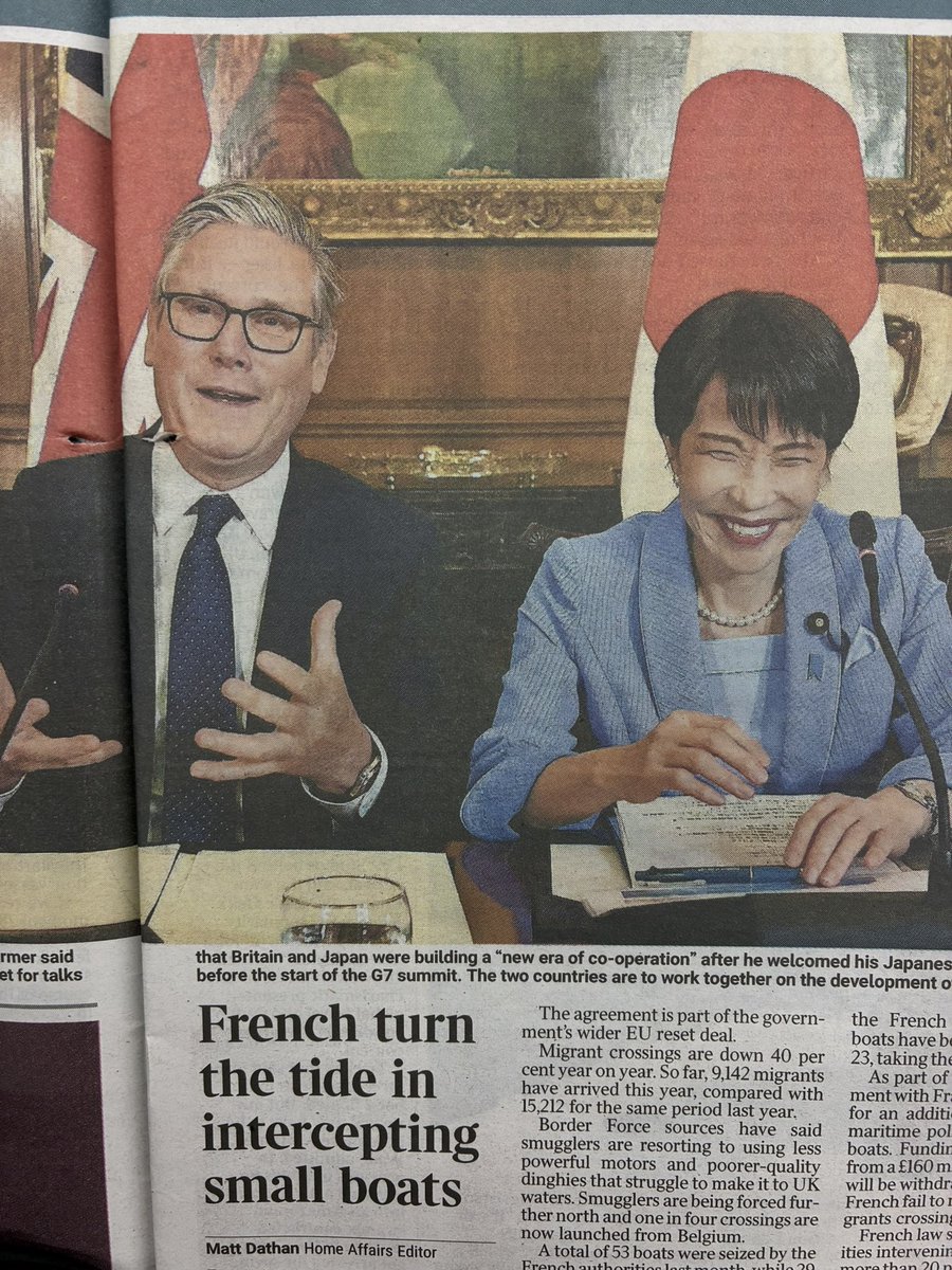 stevehara28's tweet photo. @ozawa_jimusho @chigasakisarry The Times (June 23)
Takaichi’s “strangely exaggerated reaction” has gone viral on social media.
… her habit of displaying “unusual physical excitement” is unlike Japanese. https://t.co/jDHOQvsE9F