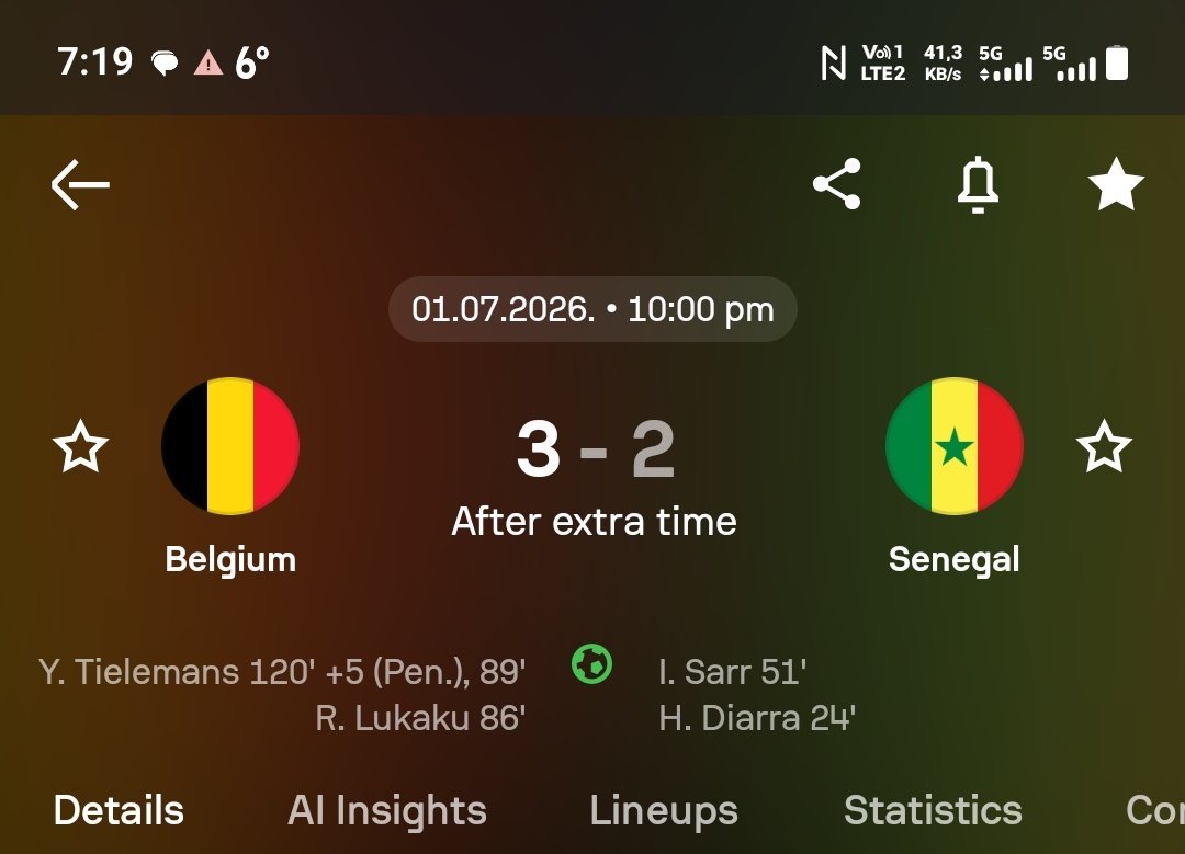 bigwaveinc's tweet photo. The "African curse" strikes again! 🌍💔Senegal is out after a brutal heartbreak against Belgium leading 2-0, only to concede two late goals and another in extra time. 😭Africa needs to repent for ganging up against South Africa 🤣 We must stand united! 🌍🤝#WorldCup2026 #Senegal https://t.co/vNjtVhOyoR