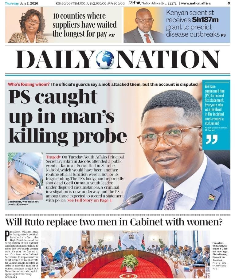 nisisikenya's tweet photo. These headlines are worrying.

Are we really Uhuru if every day we wake up to stories of killings, disappearances, and fear?

It is even more painful that a young Kenyan has reportedly lost his life in hands of ps youth @fikirini_jacobs the irony right??. How did we get here? What kind of country are we becoming?

Dear youth, mmeona? Even singing "Tutam" or expressing yourselves can feel risky ? No one should have to fear intimidation or violence simply for exercising their constitutional rights.

Kenya deserves better. We deserve a country where life is protected, justice is not selective, and those in power are held accountable.

Are we truly UHURU, or are we simply surviving?

#FromMadharautoHeshima