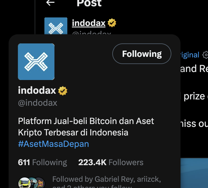 adamhapia51214's tweet photo. @indodax done udh follow dri lama @indodax #AsetMasaDepan https://t.co/KXvQnvvZ3B