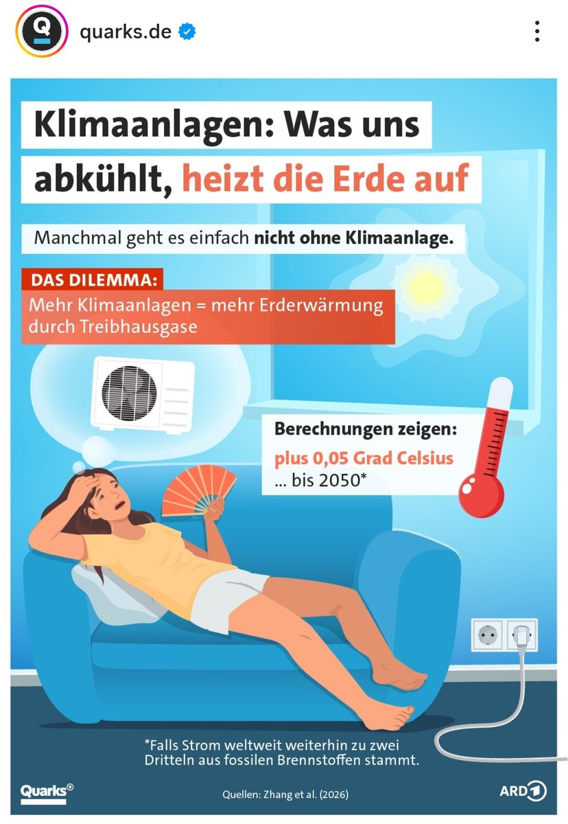 SibelMedi's tweet photo. Quarks: "Klimaanlagen schaden der Umwelt!!!"

"Sind eure Büros nicht klimatisiert??"

Quarks: "Ja, ABER☝🏾"

Wie immer: Wasser predigen Wein saufen! 🥂 https://t.co/1wmQ7uXHHK
