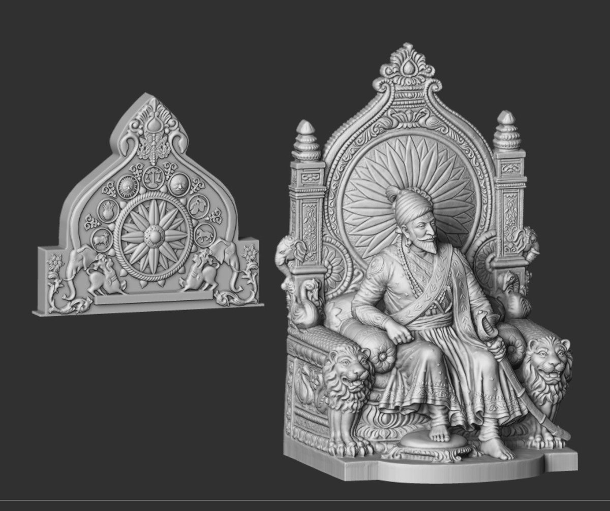 Shramikji's tweet photo. इतिहास निर्माण होतोय...प्रतिरूप शिवतीर्थ रायगडावरील मूर्तीचे 
होळीच्या माळावरील असणारी शिवरायांच्या मूर्तीची अखंड कृष्ण पाषाणातील हुबेहूब मूर्ती बनविण्याचे काम सुरू असून येत्या महिनाभरात ती तयार होणार आहे. या मूर्तीचे एकूण वजन अंदाजे ६ टन असणार आहे.
सह्याद्री प्रतिष्ठान डोंबिवली https://t.co/C2usINIAPS