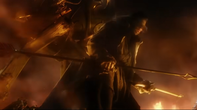 BdsmMika's tweet photo. @NihilusRai16807 @MVPofDNA @KaijuMp4 It's plenty accurate. The black arrow that kills him in the film is about as tall as Bard (6 feet). That's a 6 foot arrow in his chest and look how much is still visible. https://t.co/UNOstFKHmT
