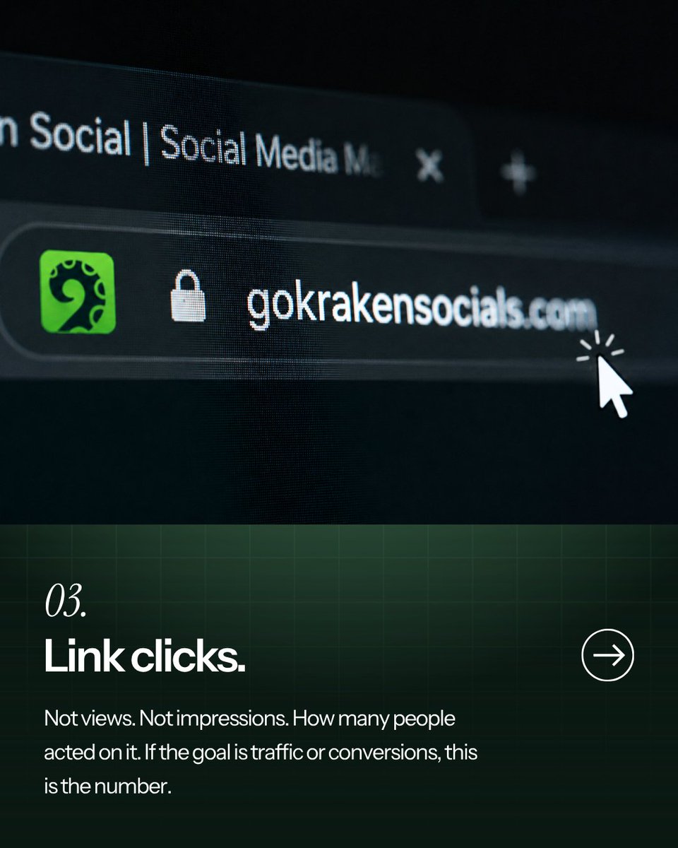 krakensocials's tweet photo. Stop tracking likes. Track these instead.

Saves. Profile visits. Link clicks. Inbound enquiries. 

#SocialMediaMetrics #Kraken https://t.co/8IylaNmwD9