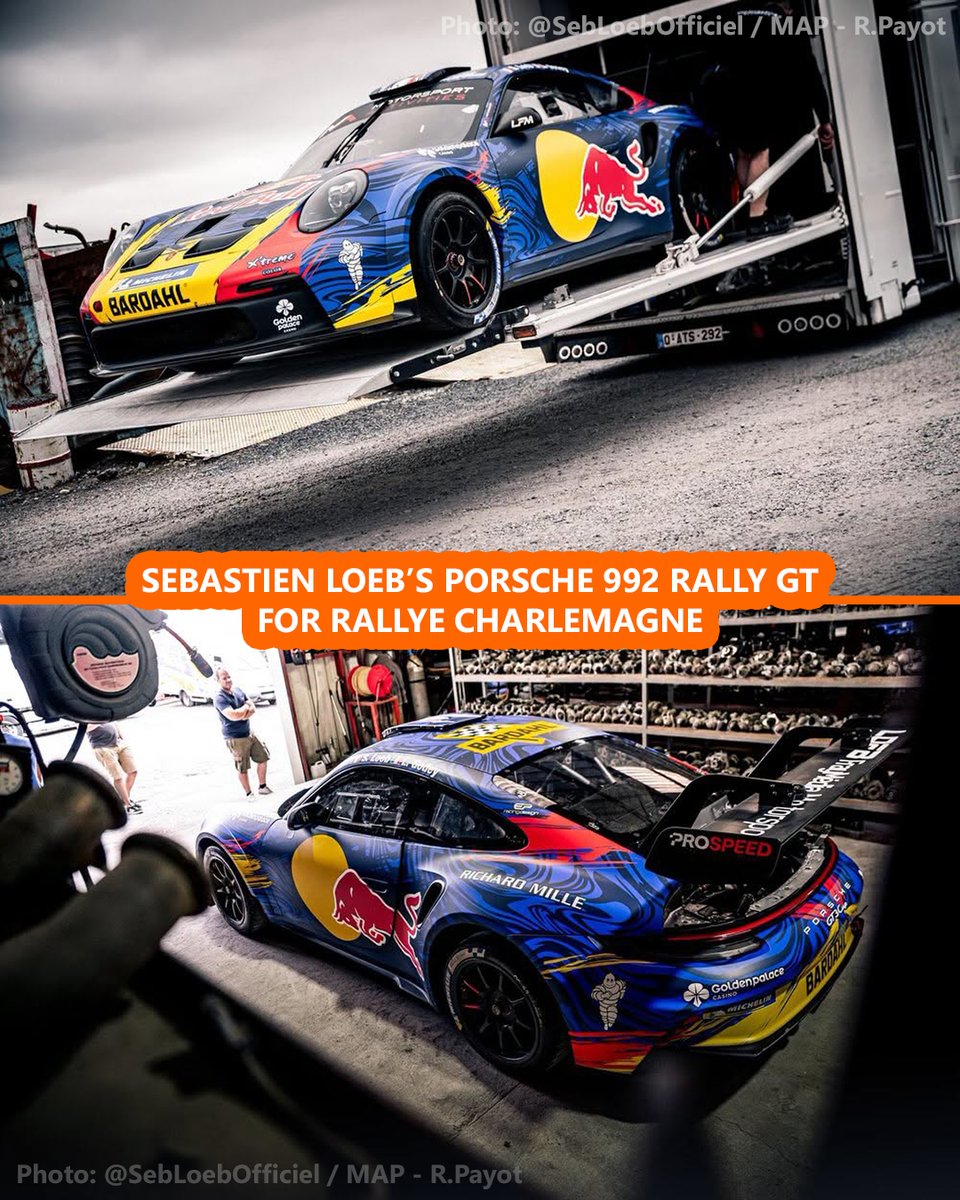 RallysupportNL's tweet photo. Sébastien Loeb's Porsche 992 Rally GT for this weekend's Rallye Charlemagne in France!
#Loeb #Porsche #992RallyGT 📸 @SebLoebOfficiel https://t.co/gzSngC756I