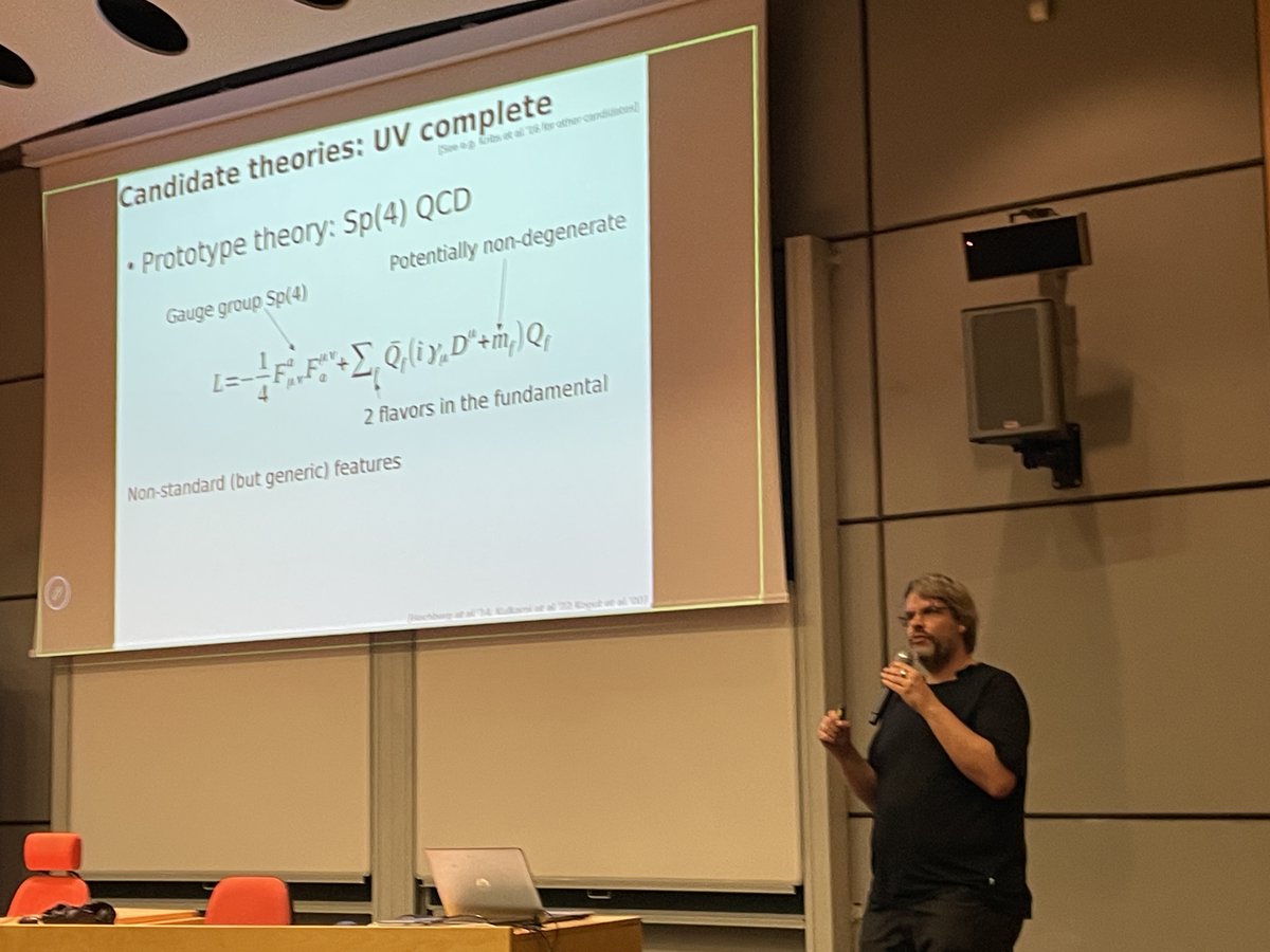 rothkopfAK's tweet photo. Next up at #ConfXVII @uniwroc, @axelmaas (@UniGraz) presents an overview of current research in self-interacting dark matter. #LatticeQCD contributes via studies on the Sp(4) gauge theory as prototype system. Indistinguishability of matter &amp; antimatter. @FWF_at funding. https://t.co/KWA5bCz0m4